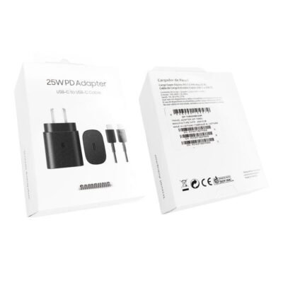 Adaptador De Carga Samsung 25W Pd Usb-C A Usb-C Cable En Blister 100% Original Negro