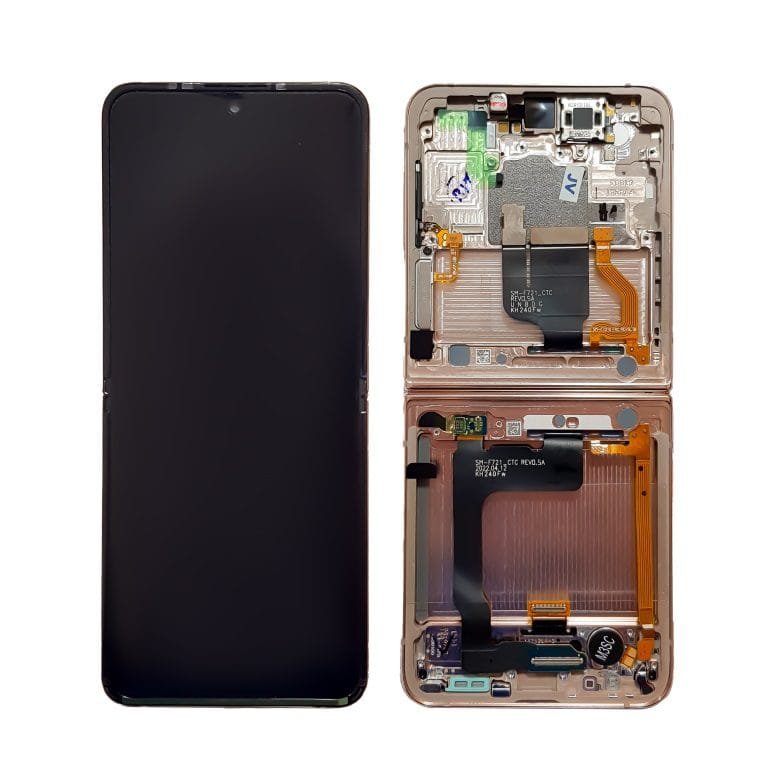 Modulo Samsung Galaxy Z Flip4 F721 Con Marco - Dorado Original - Imagen 1