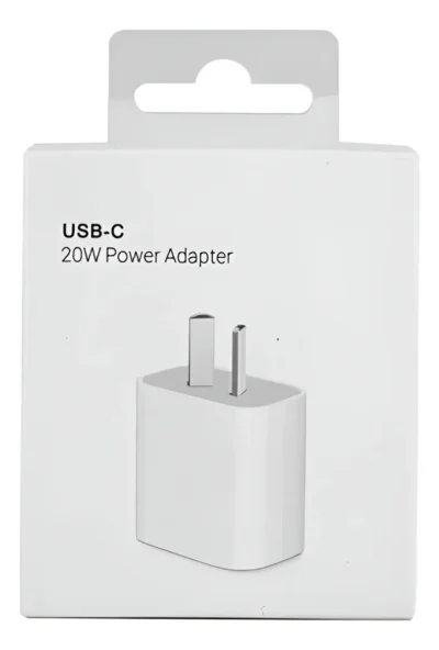 Adaptador De Carga Iphone 20W Usb - C Patas Oblicuas Calidad Premium - Blanco